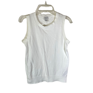 J.Crew Off White 100% Cotton Crew Neck Shell Tank Top Sz XXS